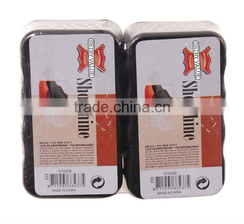 Shoe polish sponge with natural oil for smooth leather shoes