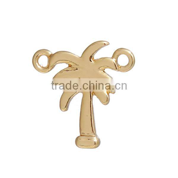 Zinc Based Alloy Connectors Palm Tree Gold Plated
