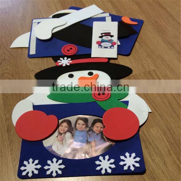 DIY Felt Craft Kit Handmade Christmas Snowman Photo Frame