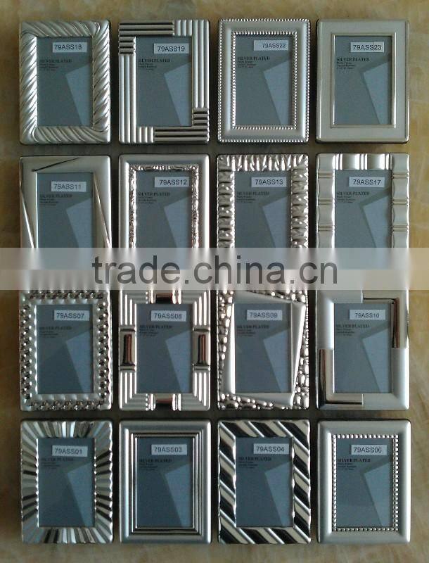 High Quanlity Assorted Design Silver plated metal photo frame KJJ-3