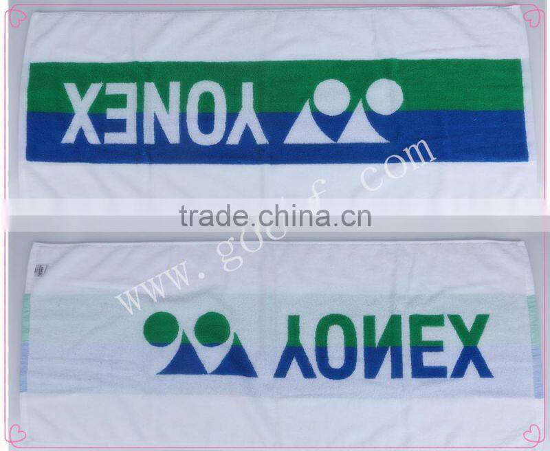 100% cotton Excellent absorbency yarn dyed jacquard sports towel
