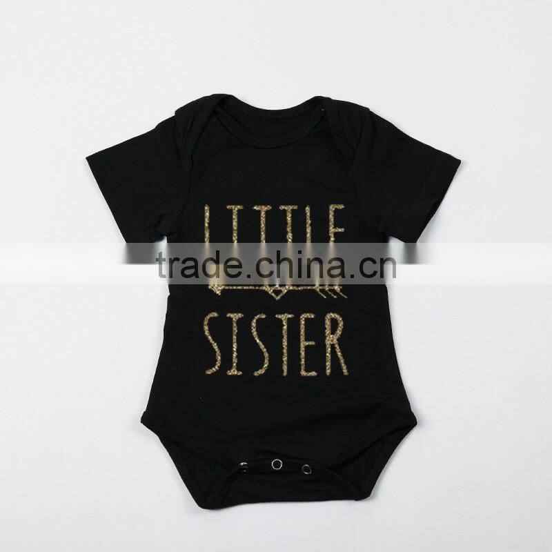 Summer 13 Colors Solid Color Gold Stamp Letters Designs Toddler Rompers For 0-24 Months In Stock