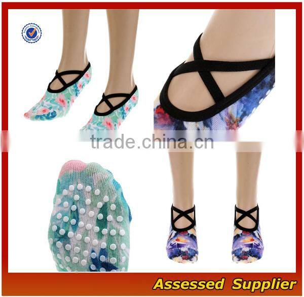 FXS148/ Custom Colorful Print Pilates Yoga sock Ballet Socks