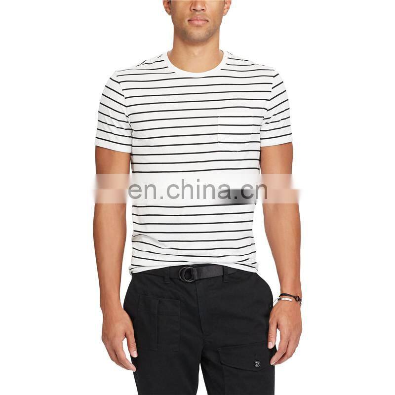 New 100% cotton wholesale custom striped t shirt mens