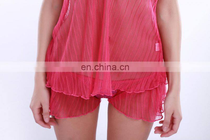 Jumpsuit Women red sexy lace style transperant sleeping wear
