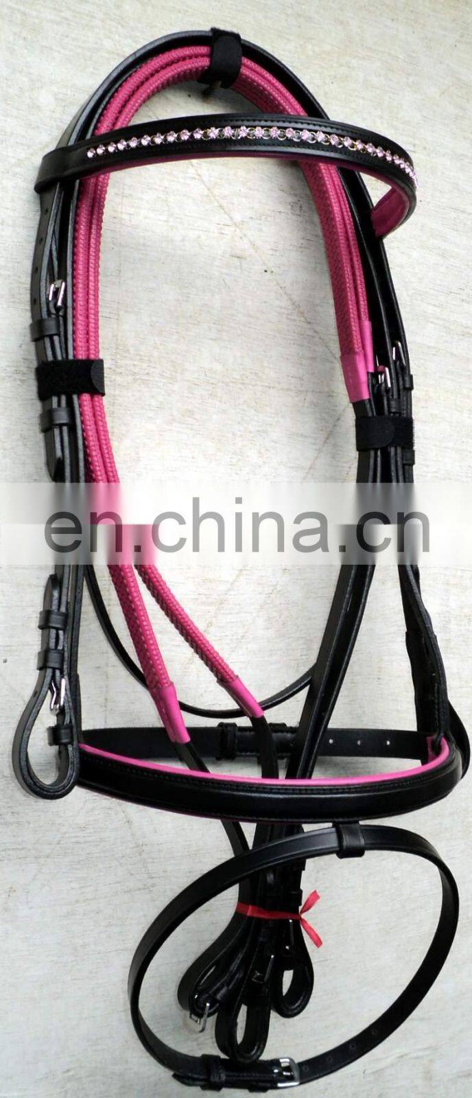 FANCY LEATHER SNAFFLE BRIDLE.