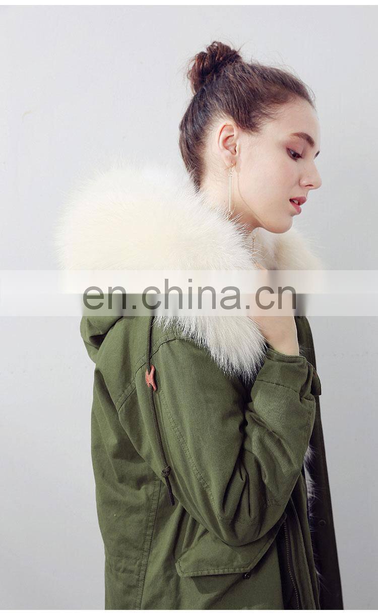 Black Parka London Style Parka Womens Colorful Fox Fur Lined Winter Parka for Girls