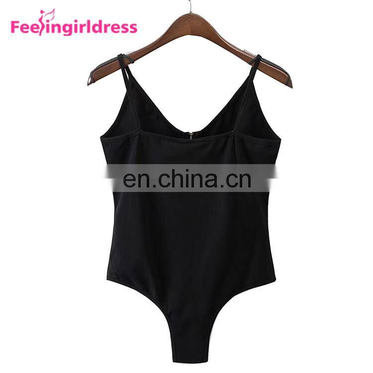 Womens V Neck Plus Size Romper Short Jumpsuits Sexy Bodycon For Black Zipper