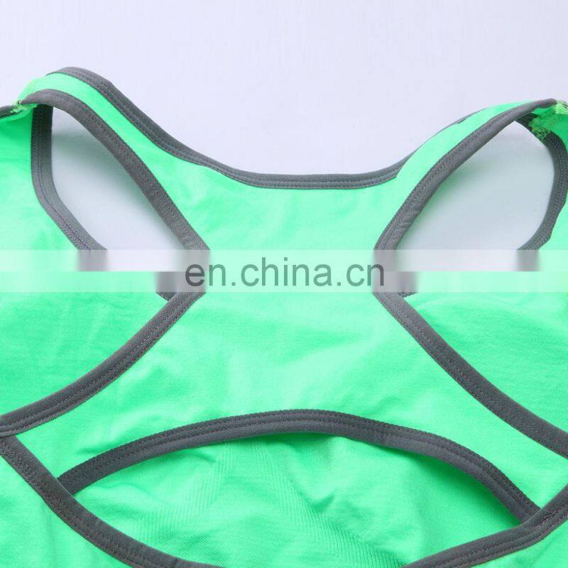 Yihao fashion Women Fitness Stretch Workout Tank Top Yoga Bra Racerback Padded Sports Bra