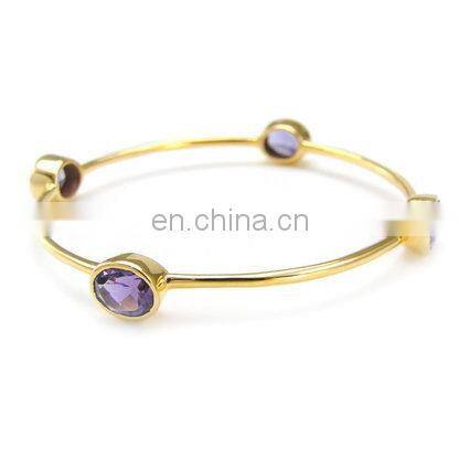 Aqua Chalcedony Adjustable Bracelet/gold plated Bangle, Gemstone jewelry bangel, fashion jewelry bangle