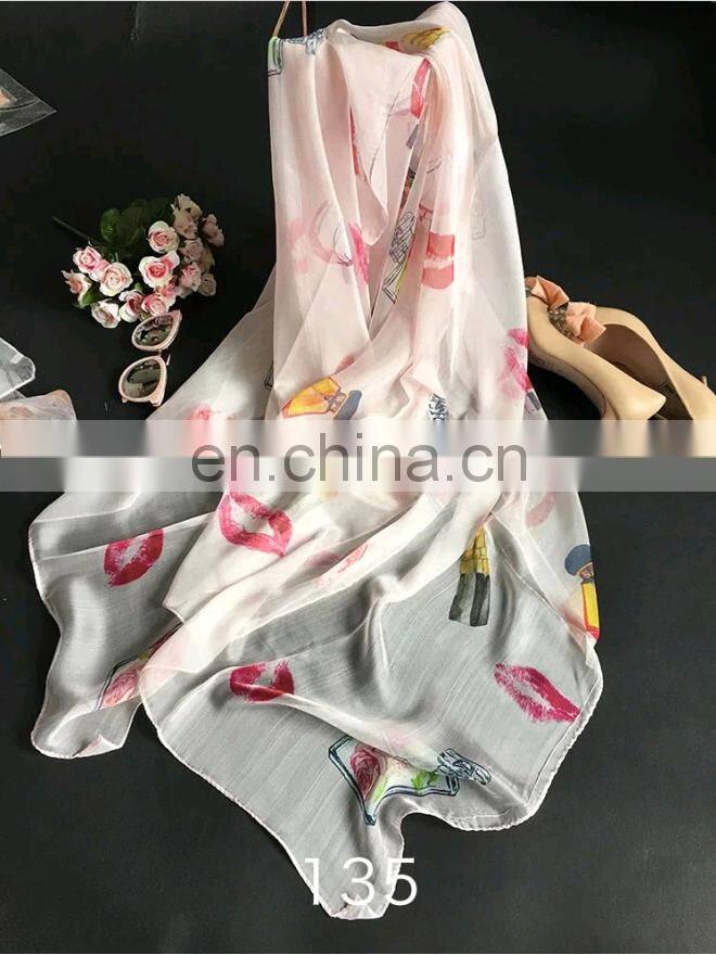 high quality feel soft pure silk scarf chinese scarf