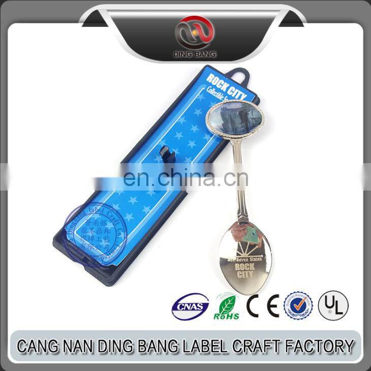 Wholesale Stock Cheap Individual Packaged Custom Made Metal Souvenir Sliver Epoxy Ice Gream Spoon