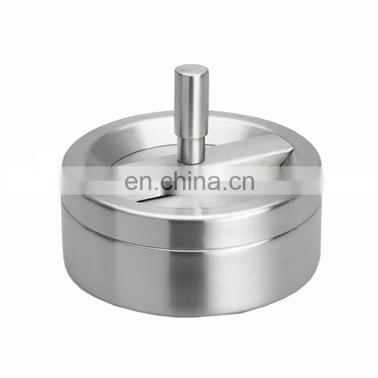 Nice polish full 201 stainless steel bar metal spinning ashtray
