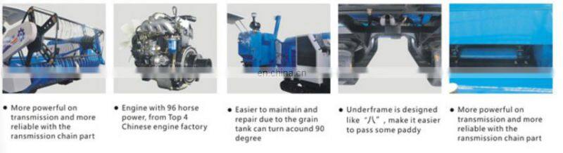 Rubber tracks  Rice combine harvester