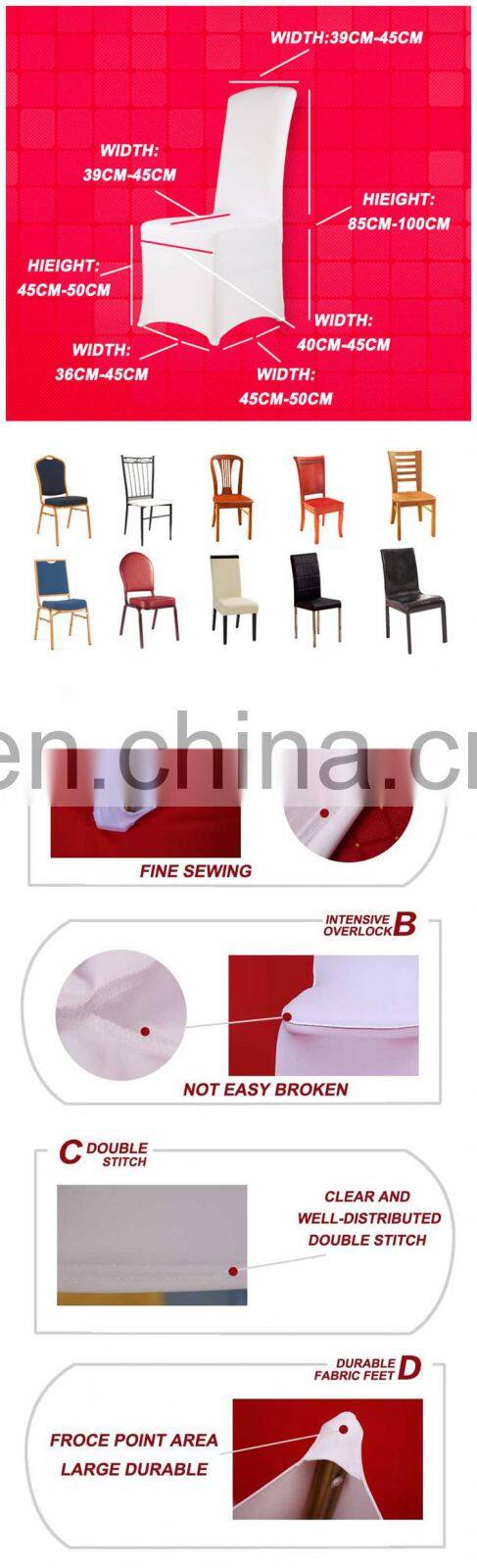 Hotel Dining Office Decoration Universal Stretch Polyester Chair Covers Spandex for Weddings Party Banquet
