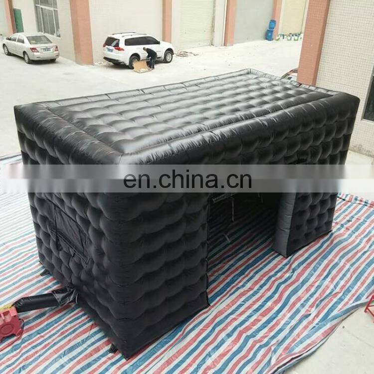Commercial Black Portable Inflatable Tube Kiosk Blow up Booth Inflatable Cube Party Tent