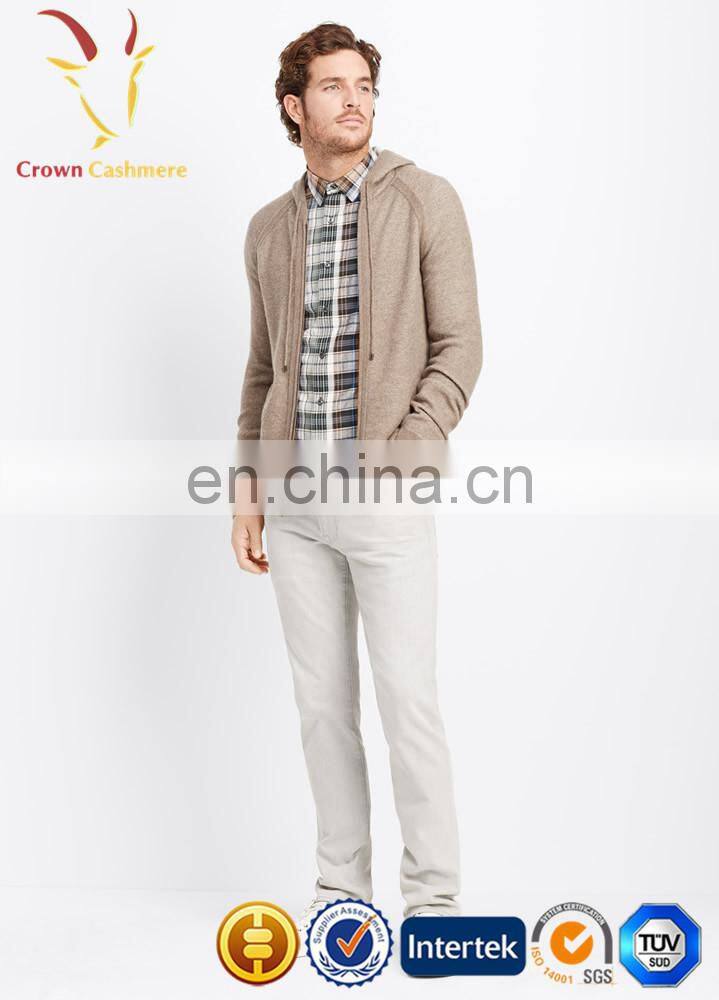 Cashmere Men Casual Hooded Knitted Cardigan Sweater