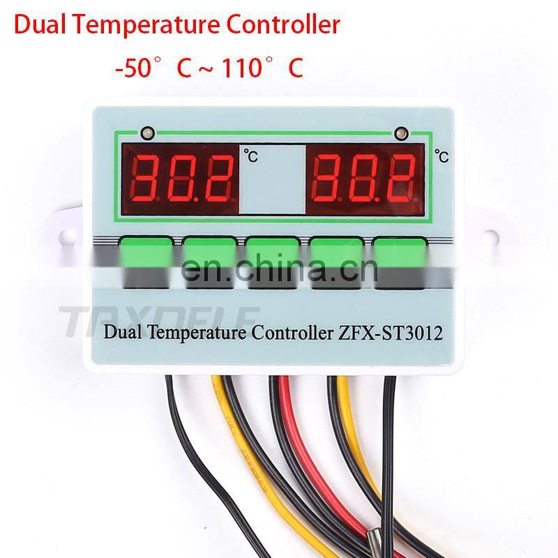 Digital Dual Display Temperature Controller Intelligent Thermostat Regulator Temp Incubator controller Switch with Dual Sensor