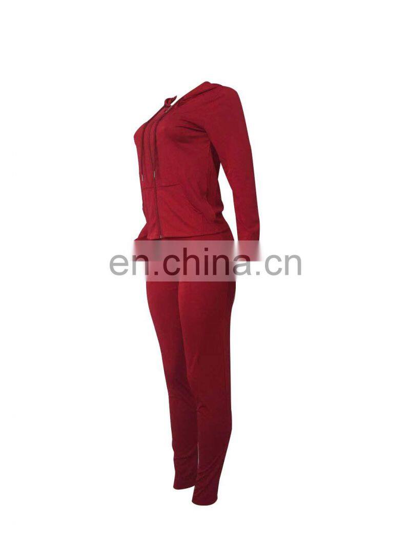 custom brand Women Jogger 2 Piece Pants Set Sweatsuit For Women 2021 Jogging Suit Tracksuit top+pants zipper coat