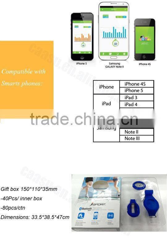 New Arrival Bluetooth 4.0 wristband digital pedometer