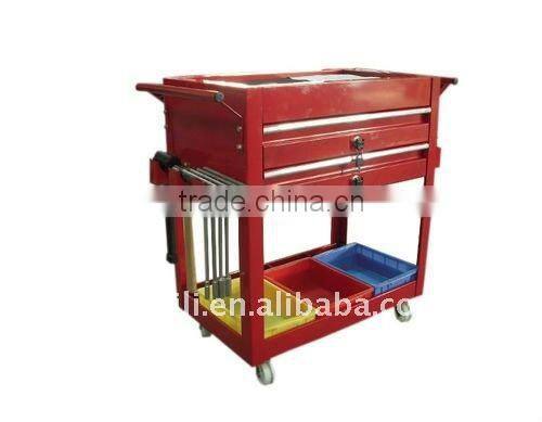 two Drawers Tool Trolley Steel Tool Cabinet