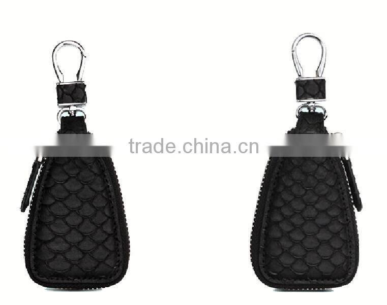 2016 Luxury colorful carp fish skin leather car key purse key holder for women key case smart key chain
