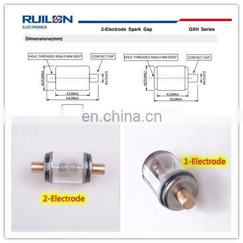 GXH45 4500v Glass Gas Discharge Tube Symbol Spark Gaps for High Energy Switch Turbine Engine Ignition Circuit
