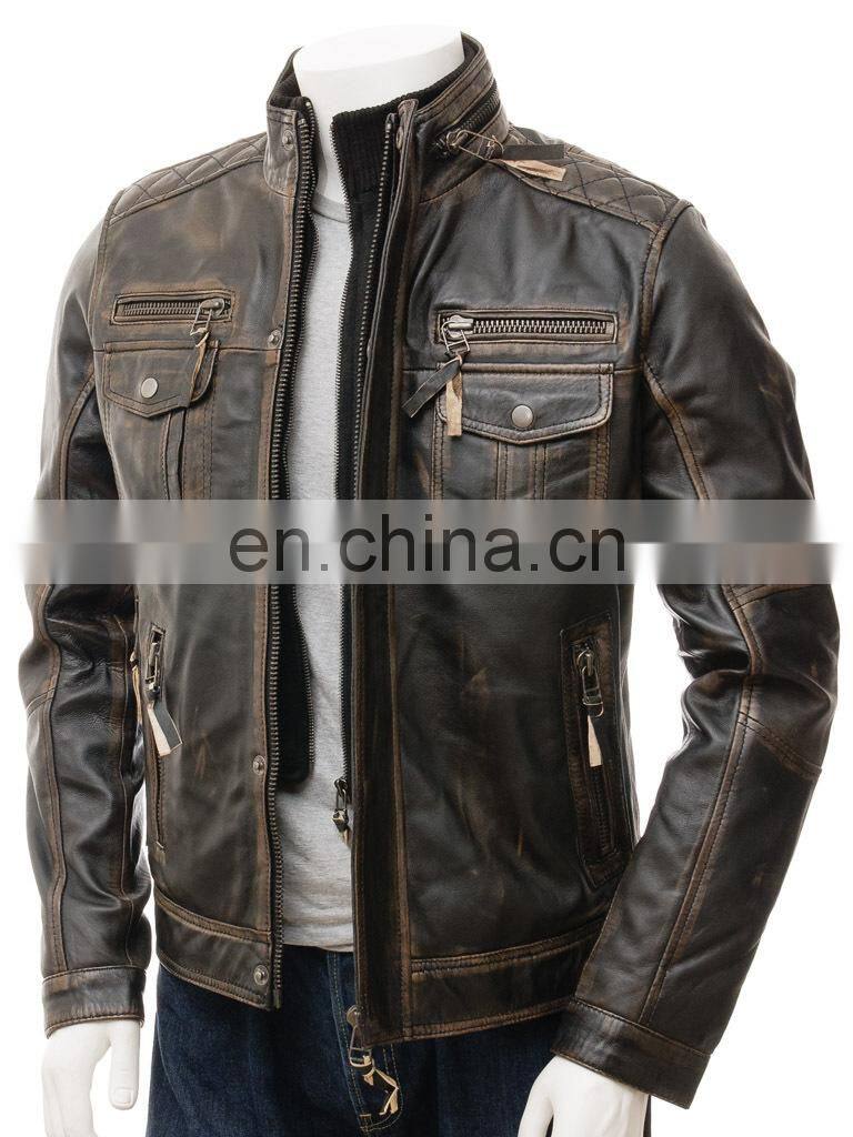Fashion Design Winter Zipper Leather Jacket Leather jacket casual men's jackets