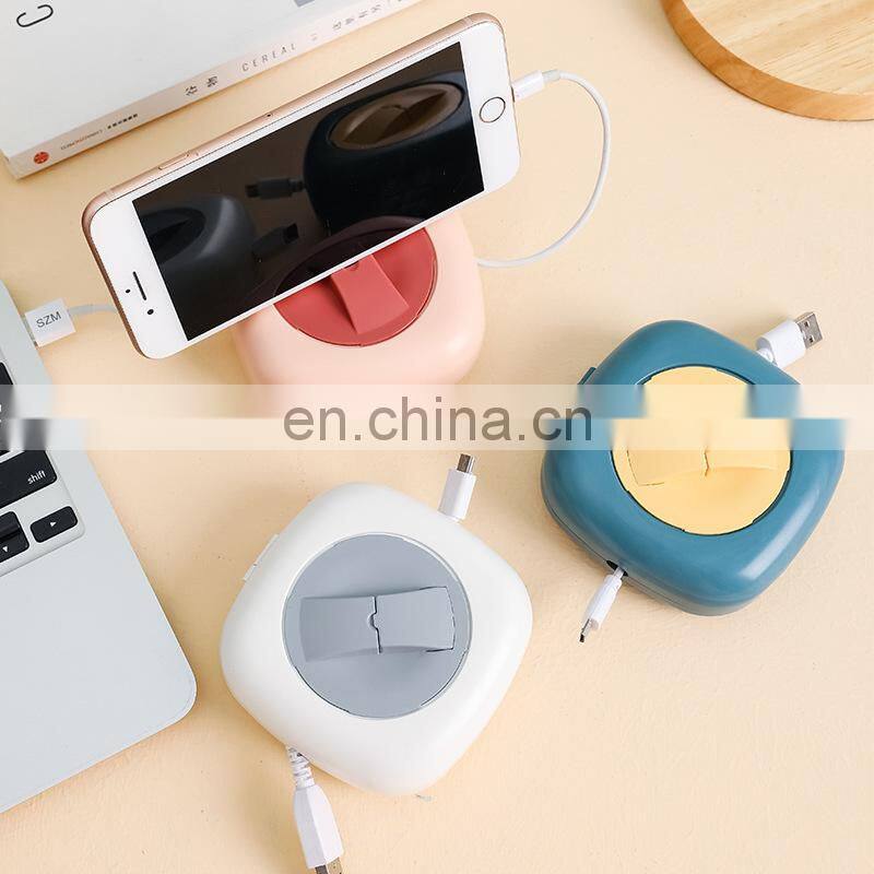 Data Cable Storage Box Multifunctional Rotatable Wire Organizer Travel Portable Round Headphone Protective Storage Case HomeTool