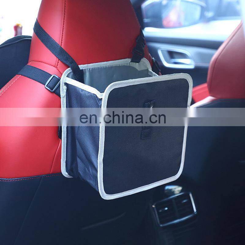 Portable Car Trash Can bin Hanging Wastebasket back seat storage bag Waterproof Dustbin Storage organizer box