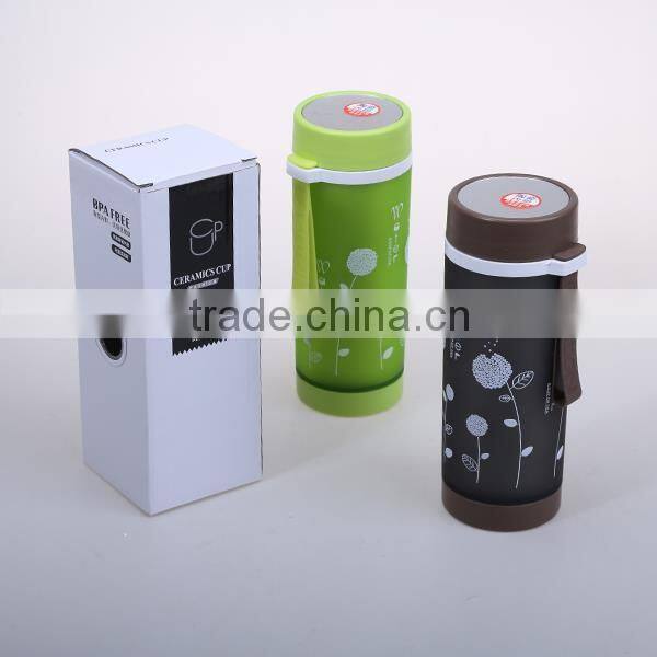 380ML double walls design Plastic sport water bottles with infuse