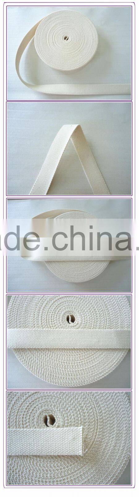 2016 white high quality Eco-friendly wholesale and woven cotton webbing tape