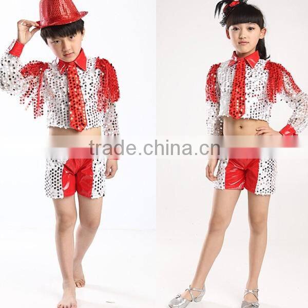Latest 2016 jazz dance costumes performing children Boys stage costume stage show costumes