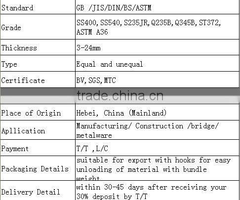 China Supplier High Quality Unequal Steel angle