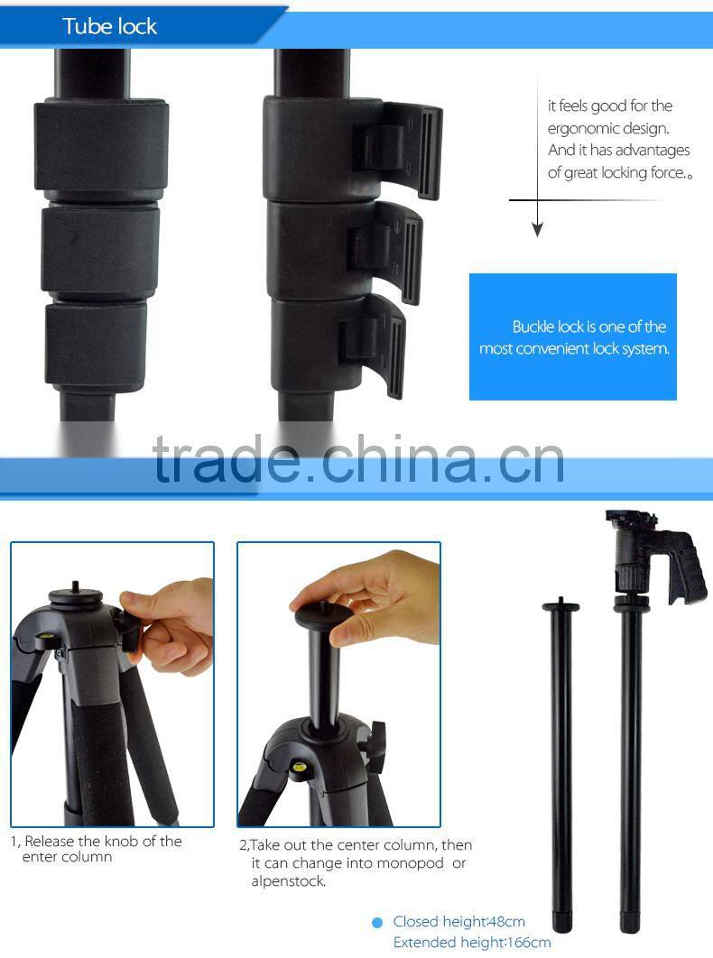 heavy duty 1.8m 4secion Portable Fashionable multi-functional professional tripod with ball head