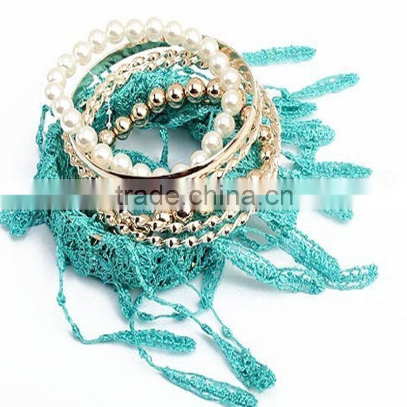 Fashion Pearl Designs Jewelry Gold Bangle Bohe Bracelets Set