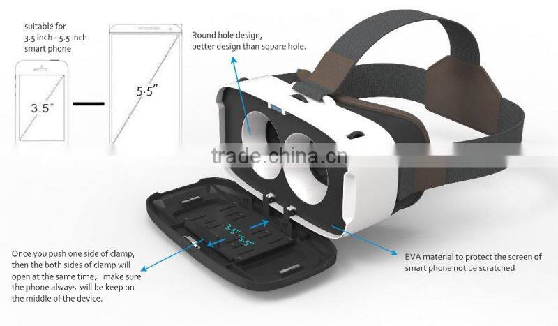 2016 Best cellphone smartphone Mobile 3D vrarle vr box 2.0 HD VR head-mounted virtual reality glasses