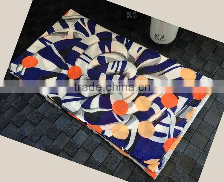 Colorful Polka Dot Pattern Women Ladies Cotton Linen Prayer Shawl