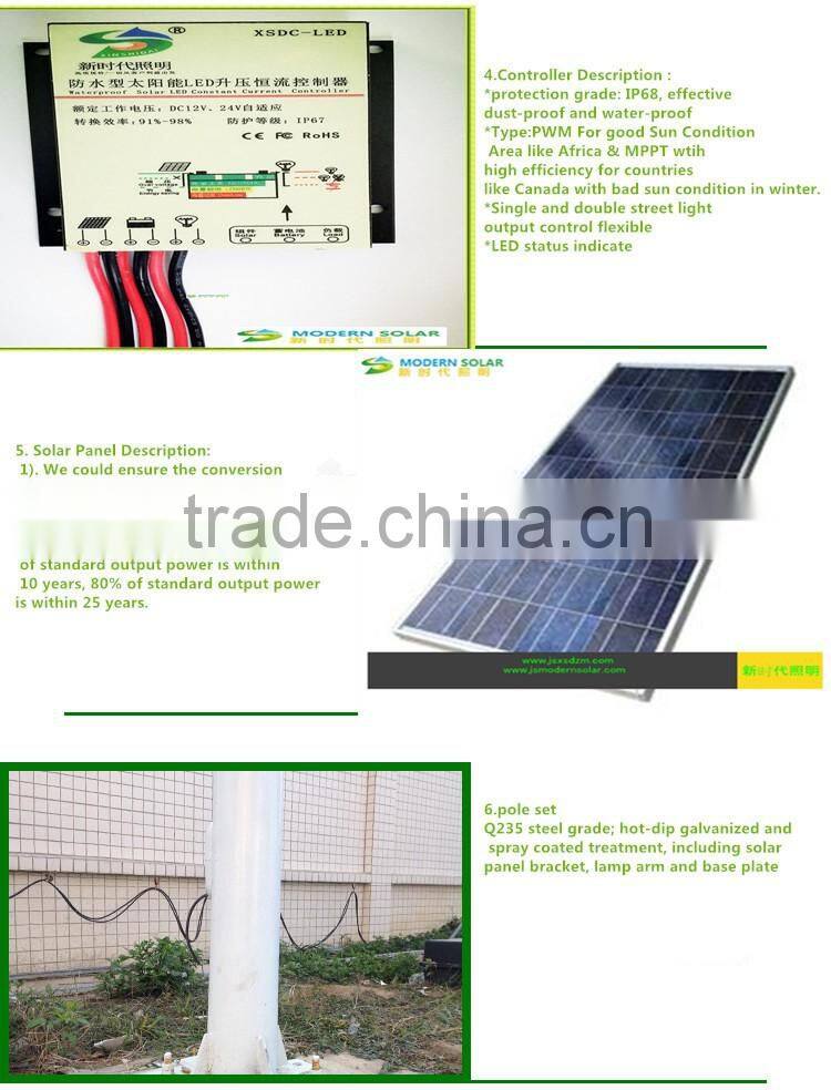 5 years Warranty 4M 30W Solar LED Street Lights(space1# series)