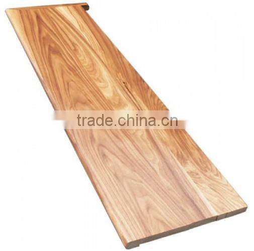 prefinished black walnut stair treads cover with left returns