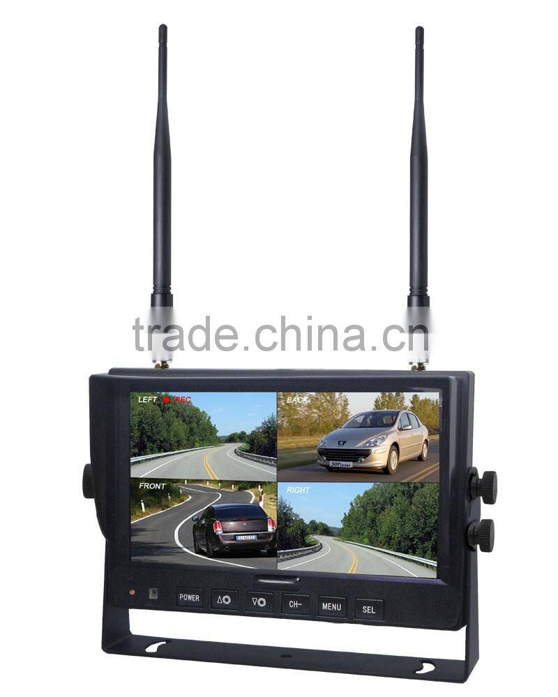 12V to 48V IP69K Waterproof Built-in Wireless Transmitter Night Vision Tractor Rear View Camera with 7inch wireless Monitor
