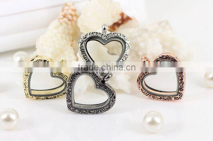 rainbow color fashion lady jewelry colorful heart locket necklace