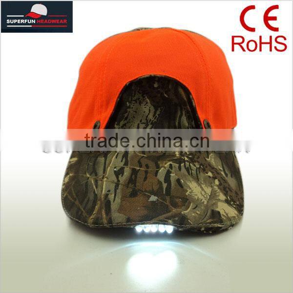 wholesale 100% cotton LED light sport cap