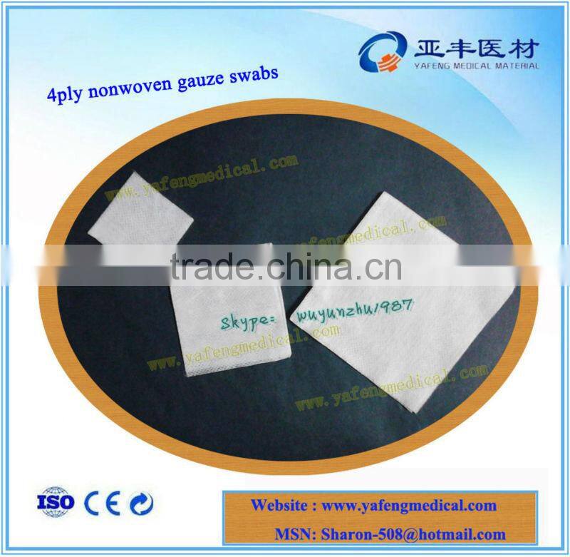10x10cm 4ply medical disposable nonwoven swabs
