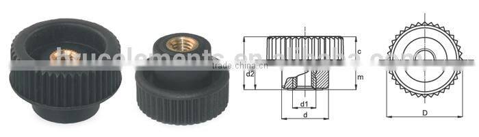 Knurled Plastic Knobs with through thread BK38.0077