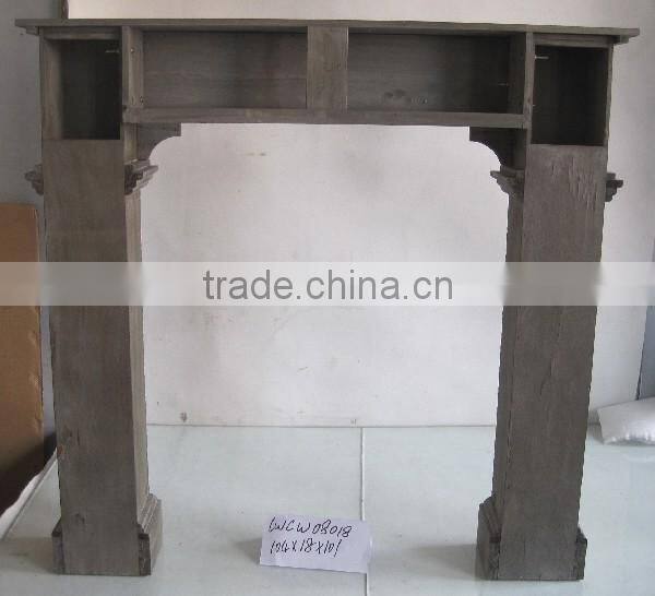 Freach style shabby chic wood fireplace surround