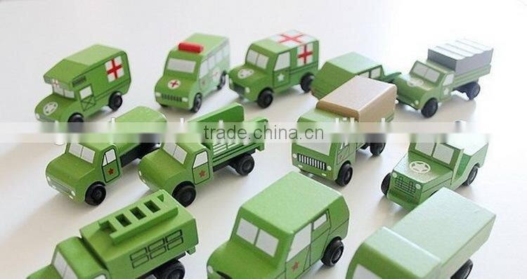 hot sale hardwood military vehicles OEM kids mini car toys military vehicles EZ5081