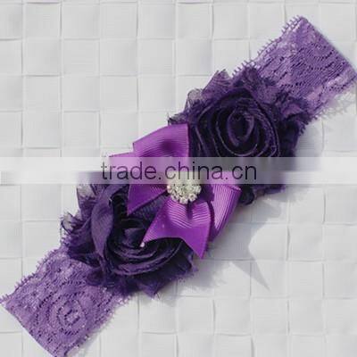 Fashion Baby lace flower Headband Infant Headband Toddler Headband Navy Blue Headband baby flower hair band wh-1738