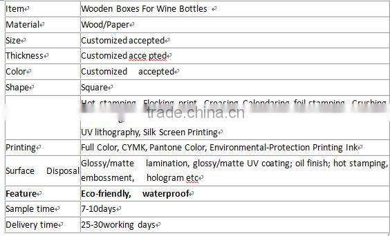 Handmade classic red wine box wine gift boxes