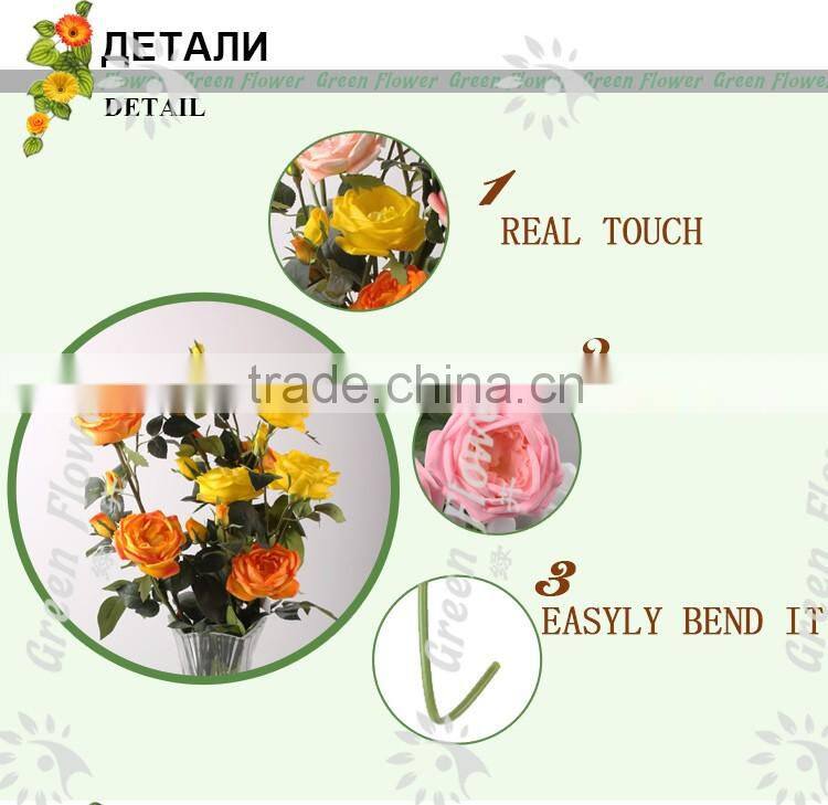 2016 Wholesale Latex Roses Artificial Flowers PU Rose Real Touch Bouquet Wedding Bridal Decor Display Flower